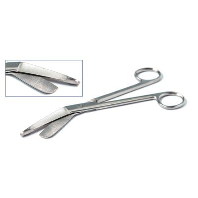 Ножницы для разрезания повязок с пуговкой горизонтально изогнутые 185 мм